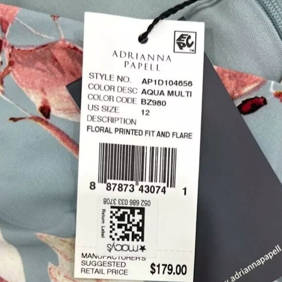 NWT Adrianna Papell Women's Floral Printed Fit and Flare - Picture 6 of 7